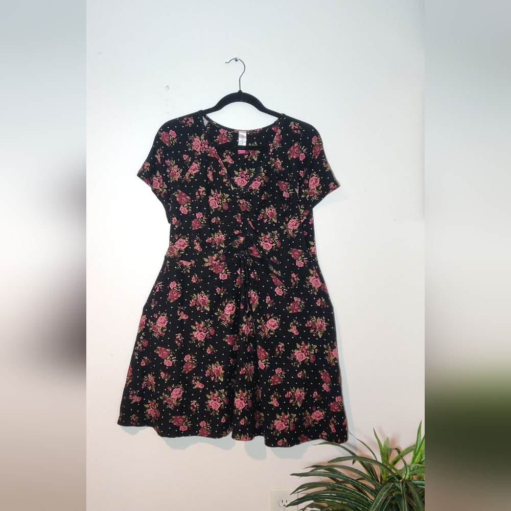Floral Black Dress